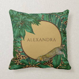 Leopard Muster Jungle Green Blätter Persönliche Kissen