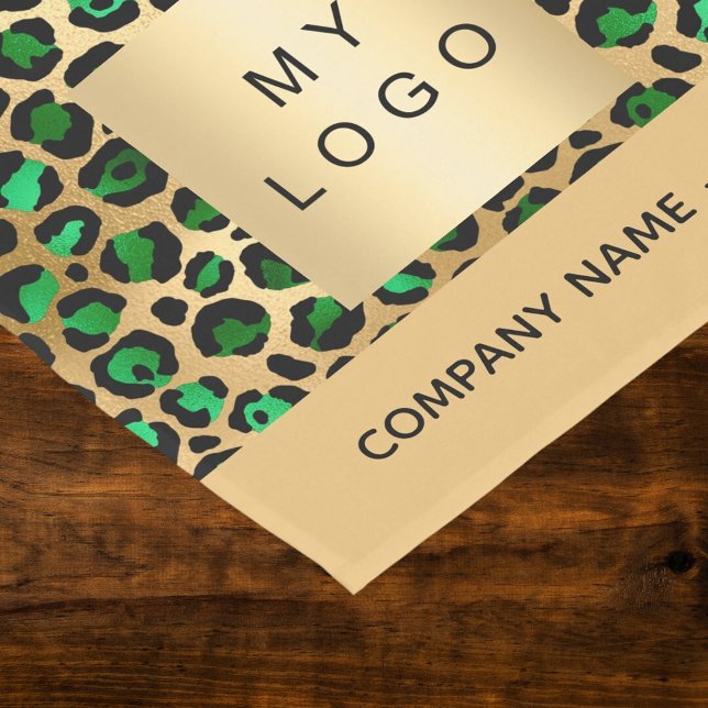 Leopard-Muster - Logo für grünes Gold Kurzer Tischläufer (Von Creator hochgeladen)