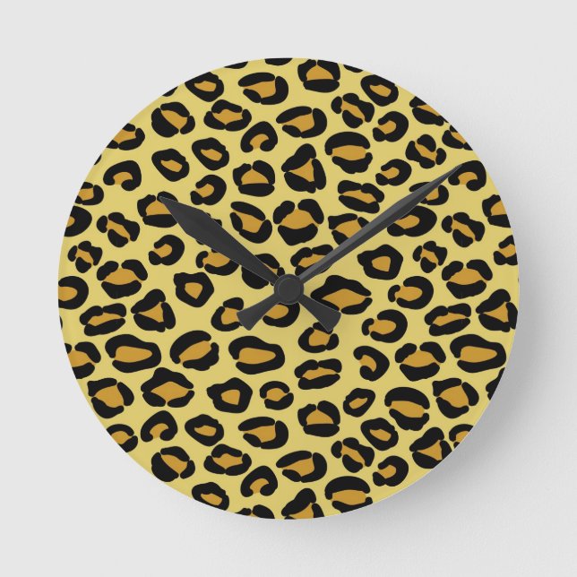 Leopard-Muster Runde Wanduhr (Vorderseite)