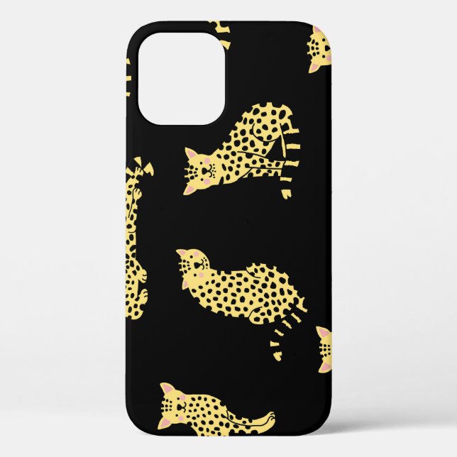 Leopard Muster: Schwarze Hintergrundekäse Case-Mate iPhone Hülle (Rückseite)