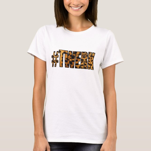 Leopard-Muster TWERK T-Shirt (Vorderseite)