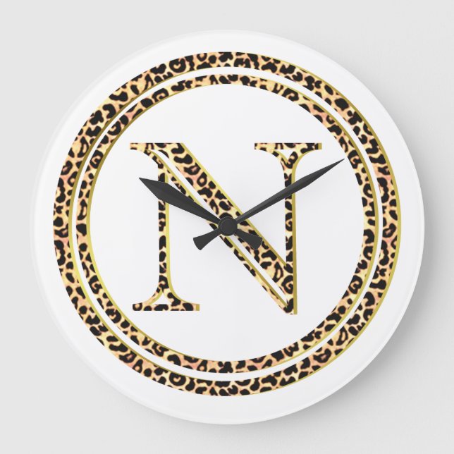Leopard N Große Wanduhr (Vorderseite)