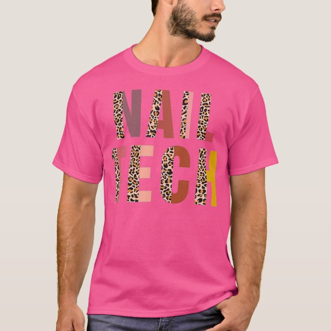 Leopard Nail Hustler Nageltechniker Cool T-Shirt (Vorderseite)