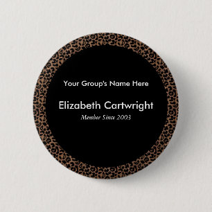 Leopard Name Tag Button