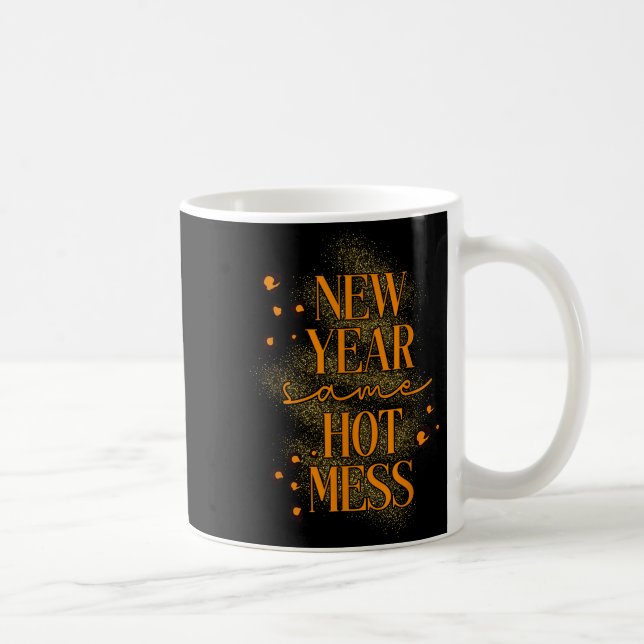 Leopard New Year Same Hot Mess New Year's Eve Reso Kaffeetasse (Rechts)