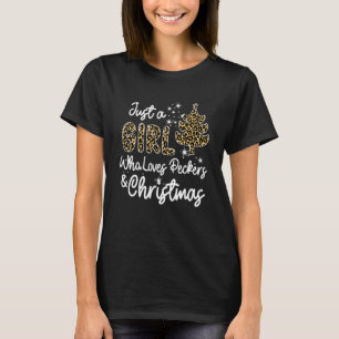 Leopard nur ein Mädchen, das Spechte und Christma T-Shirt