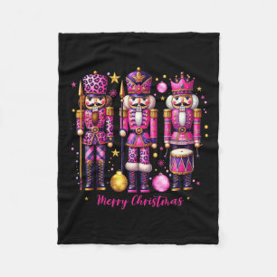 Leopard Nutcracker Pink Weihnachten 2024 Weihnacht Fleecedecke