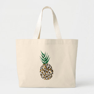 Leopard oder Ananas? Lustiges Illusionsbild Jumbo Stoffbeutel