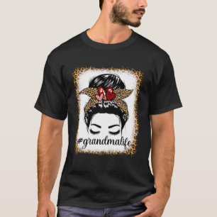 Leopard Oma Life Messy Bun Bleaches Mother s T-Shirt