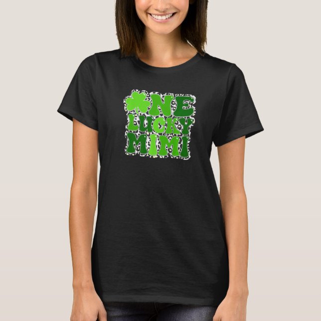 Leopard One Lucky Mimi Irish Shamrock St Patrick's T-Shirt (Vorderseite)