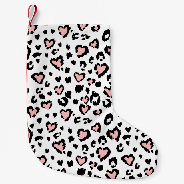 Leopard or jaguar seamless pattern, textured fashi kleiner weihnachtsstrumpf (Vorderseite)