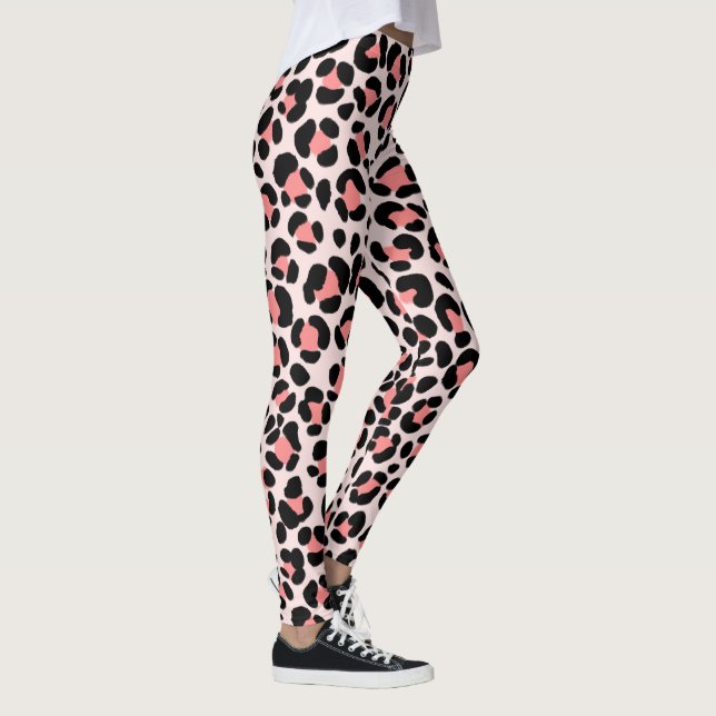 Leopard Orange Black Beige Leggings (Rechts)