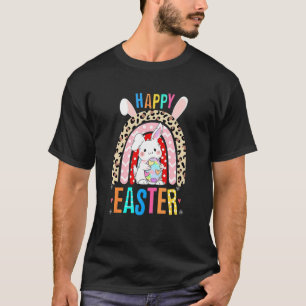 Leopard Oster Regenbogen Bunny Rabbit Trio Niedlic T-Shirt