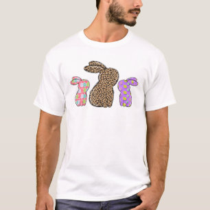 Leopard Ostereier Bunny Rabbit Trio Niedliche Frau T-Shirt
