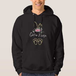 Leopard Osterfest Bunny Ortho Nurse Happy Ostertag Hoodie
