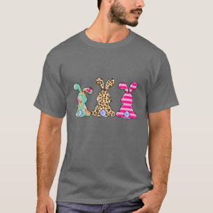 Leopard Osterfest Bunny Rabbit Trio Funny Happy Ea T-Shirt