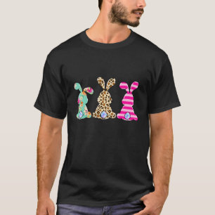 Leopard Osterfest Bunny Rabbit Trio Funny Happy Ea T-Shirt