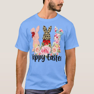 Leopard Osterfest Bunny Rabbit Trio Niedlich Happy T-Shirt