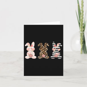 Leopard Osterfest Bunny Rabbit Trio Niedlich Oster Karte