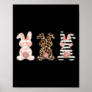Leopard Osterfest Bunny Rabbit Trio Niedlich Oster Poster
