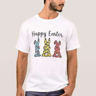 Leopard Osterfest Bunny Rabbit Trio Niedlich Oster T-Shirt