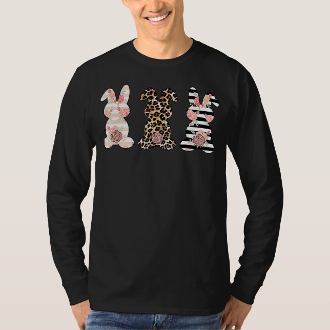 Leopard Ostern Kaninchen Trio Niedlich Ostern 2 T-Shirt (Vorderseite)