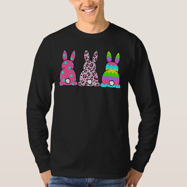 Leopard Ostern Kaninchen Trio Niedlich Ostern 5 T-Shirt (Vorderseite)