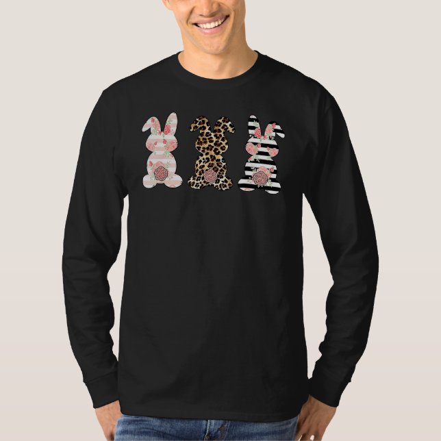 Leopard Ostern Kaninchen Trio Niedlich Ostern 8 T-Shirt (Vorderseite)