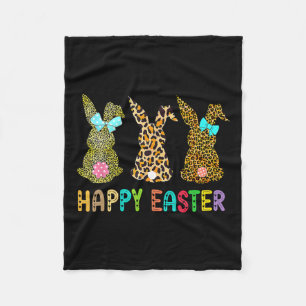 Leopard Ostern Kaninchen Trio Niedlich Ostern Tag Fleecedecke
