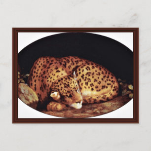 Leopard Oval von Stubbs George Postkarte