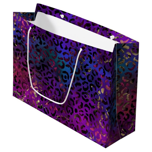 Leopard Paint Series Design 16  Große Geschenktüte (Vorderseite Schrägansicht)