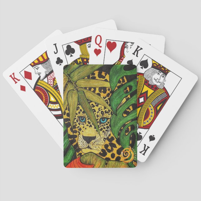 Leopard Painted Wild Playing Cards Spielkarten (Rückseite)