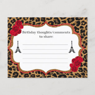 Leopard Paris Thema Geburtstag Geburtstag wünscht Ankündigungspostkarte