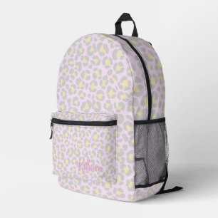 Leopard Pastel Pink Grau Gelb Bedruckter Rucksack