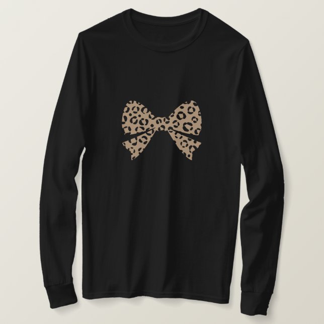 Leopard Pattern Bow T-Shirt (Design vorne)