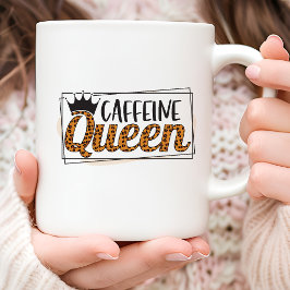 Leopard Pattern Coffeine Queen Coffee Tasse