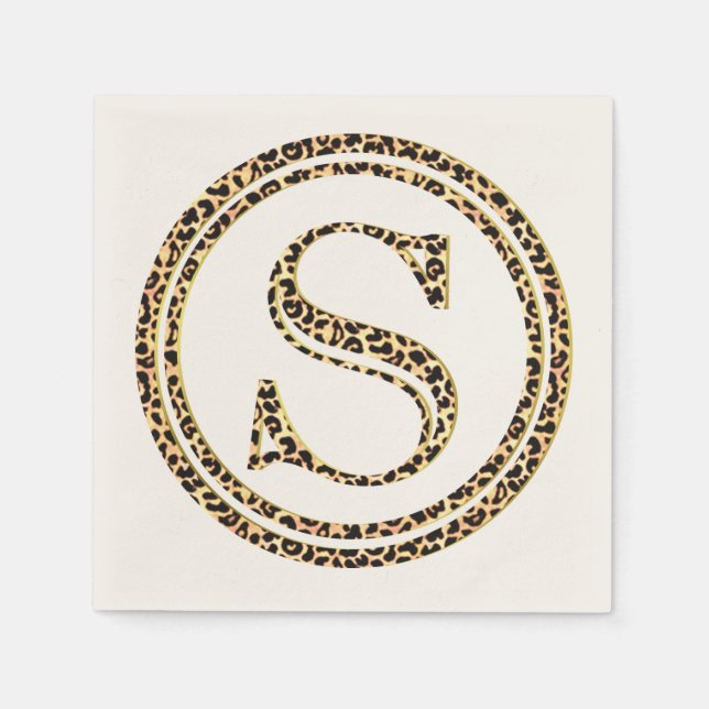Leopard Pattern Letter "S" Serviette (Vorderseite)