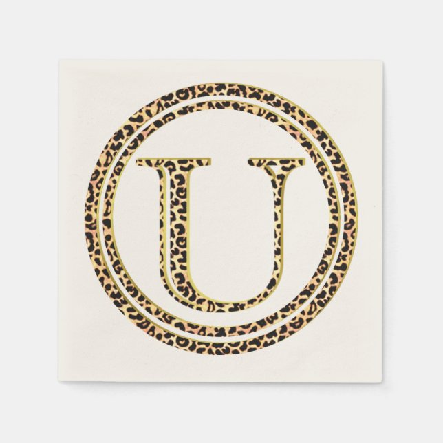 Leopard Pattern Letter "U" Serviette (Vorderseite)
