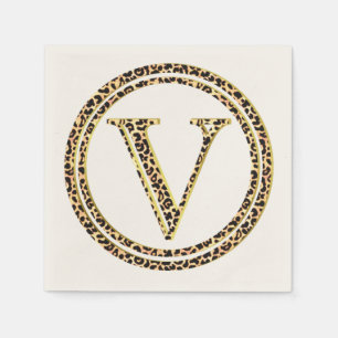 Leopard Pattern Letter "V" Serviette
