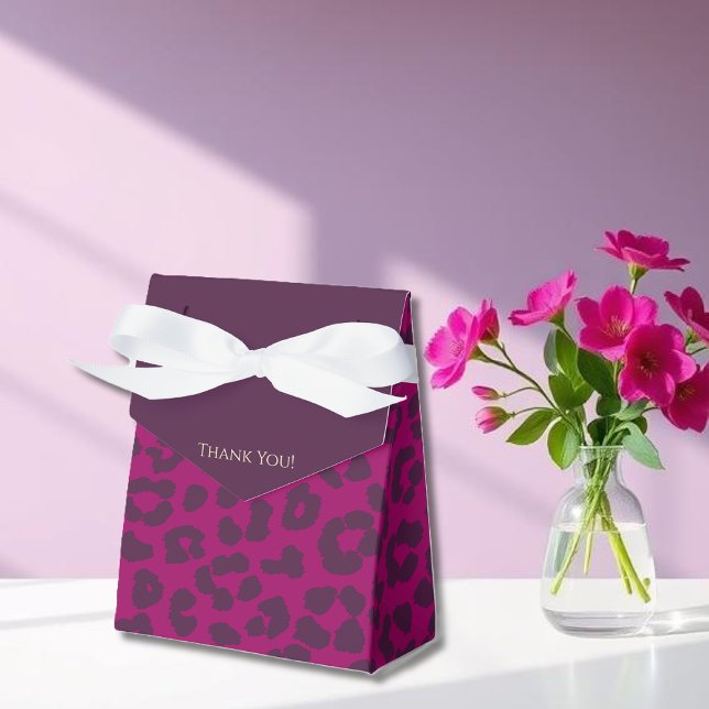 Leopard Pattern-Magenta- Geschenkschachtel (Leopard Print-Magenta- Favor Boxes )