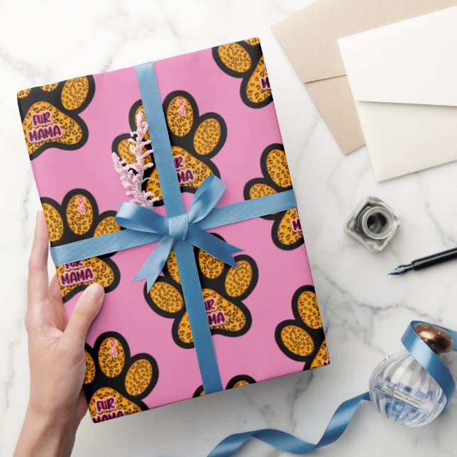 Leopard Paw Print Fur Mama Hund Katze Liebhaber Geschenkpapier (Schenken)