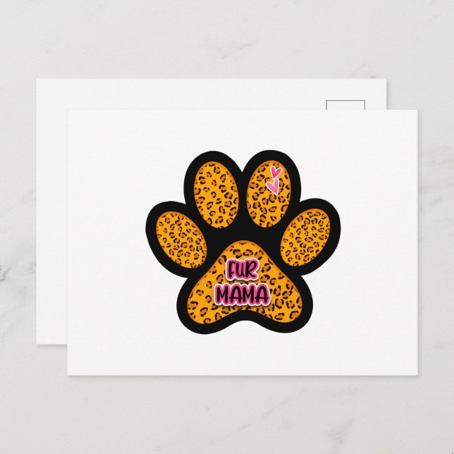 Leopard Paw Print Fur Mama Hund Katze Liebhaber Postkarte (Vorne/Hinten)