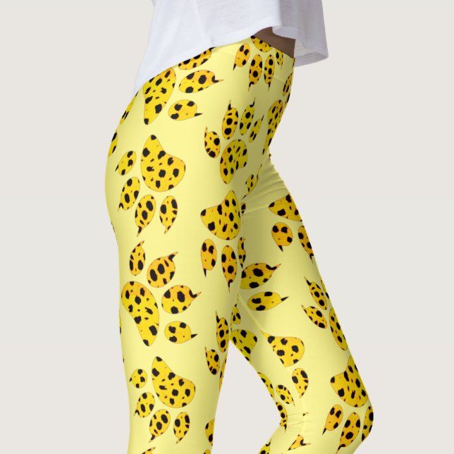 Leopard Paw Print Pattern Leggings (Von Creator hochgeladen)