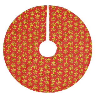 Leopard Paw Print Pattern Polyester Weihnachtsbaumdecke