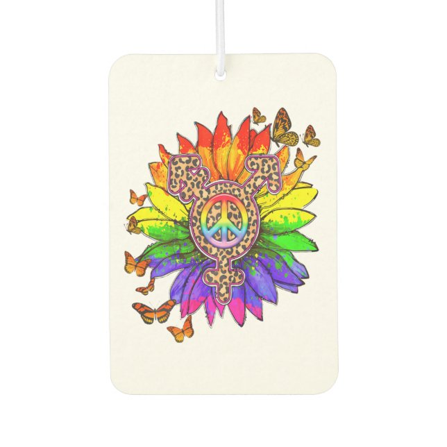 Leopard Pe Schild LGBT Stolz Monat Autolufterfrischer (Vorderseite)