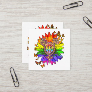 Leopard Pe Schild LGBT Stolz Monat Quadratische Visitenkarte