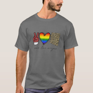 Leopard Peace Liebe Arizona Herz LGBT Pride Christ T-Shirt