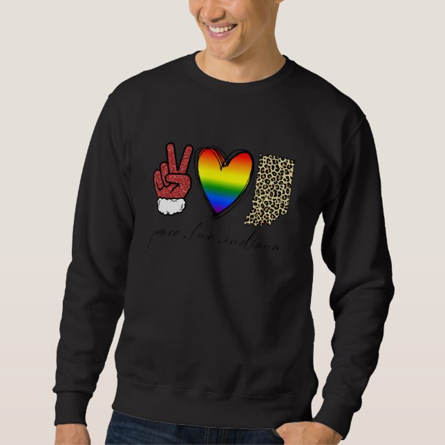 Leopard Peace Liebe Indiana Herzblut Pride Christ Sweatshirt (Vorderseite)