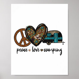 Leopard Peace Sign Herz Design Frauen Teens Ca Poster