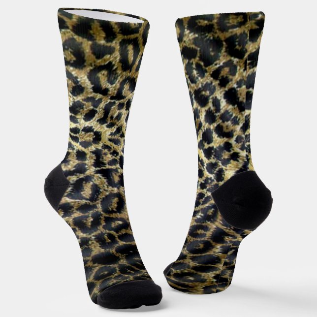 Leopard-Pelz, Crew-Socken Socken (Gewinkelt)